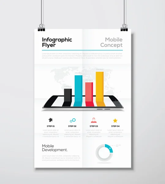 Infographic flyer med en smartphone vektor konceptet illustration — Stock vektor