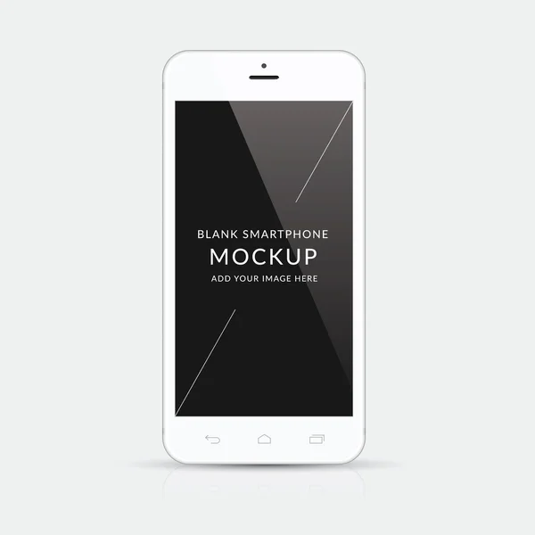 White modern smartphone mockup vector illustration isolation — Stock Vector