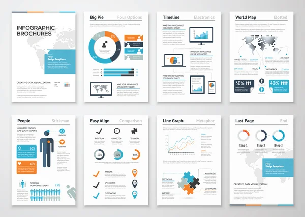 Elementos del folleto infográfico para la visualización de datos empresariales — Archivo Imágenes Vectoriales