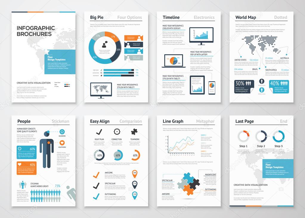 Infographic brochure elements for business data visualization