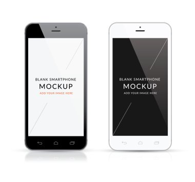 New black and white modern smartphone mockup vector illustration clipart