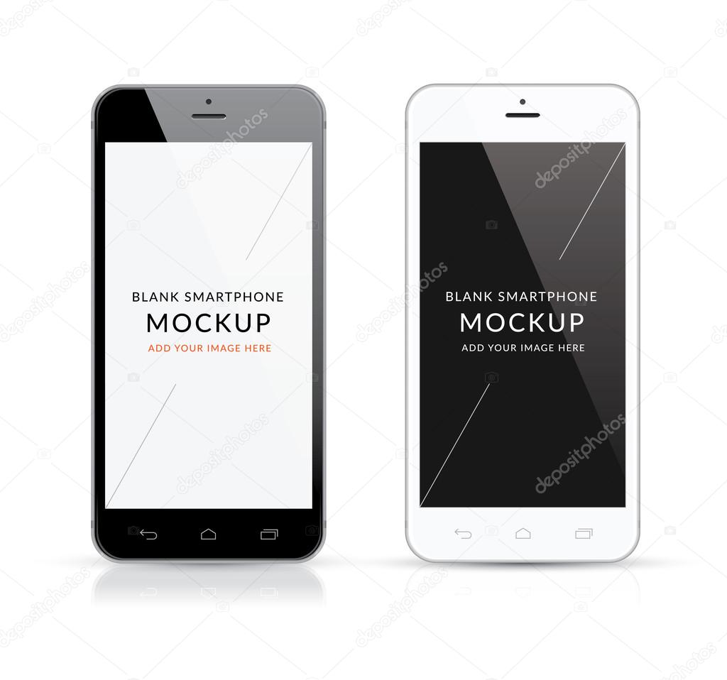 New black and white modern smartphone mockup vector illustration