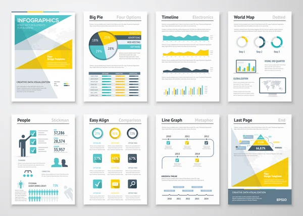 Biznes informacji graficznych wektorowych elementów korporacyjnej broszury — Wektor stockowy