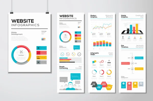 Diseño web plano & infografías sitio web elementos vectoriales de negocios Ilustración De Stock