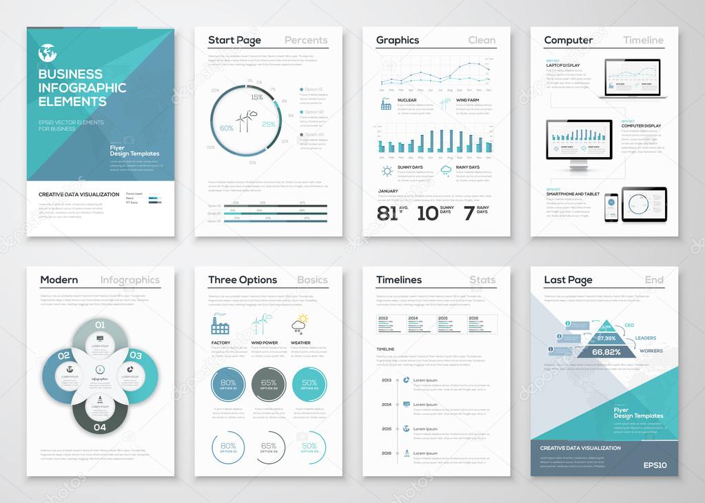 Infographic elements for business brochures and presentations