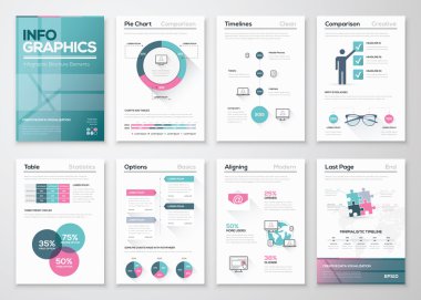 Modern Infographic vektör kavramı. İş grafik broşürler.