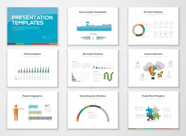 Plantillas de diapositivas de presentación y folletos vectoriales comerciales — Vector de stock