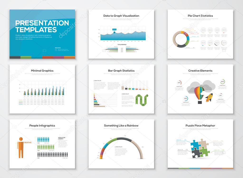 Presentation slide templates and business vector brochures