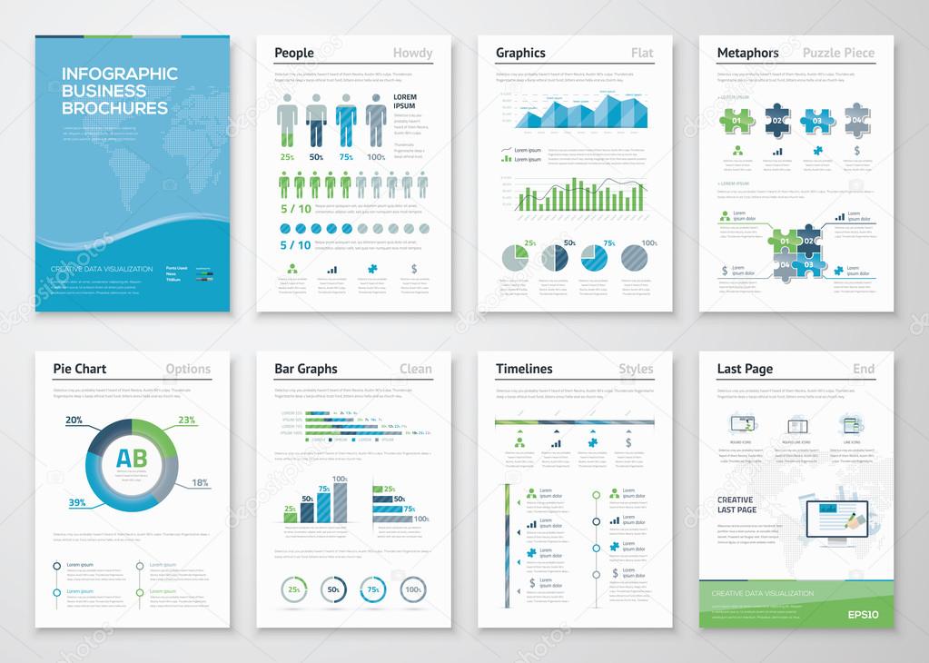 Infographics brochure elements for business data visualization