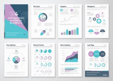 İş grafikleri Infographic broşür illüstrasyon tarzı