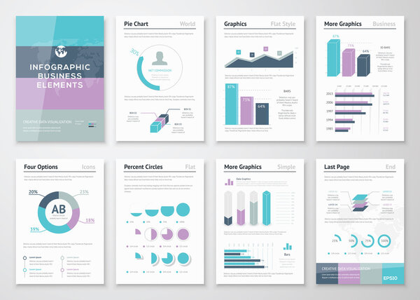 Business vector graphics for modern creative infographics