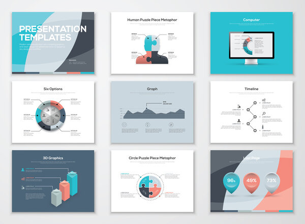 Business presentation templates and infographic vector elements