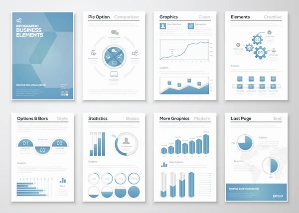 Elementi vettoriali di business infografici per brochure aziendali — Vettoriale Stock