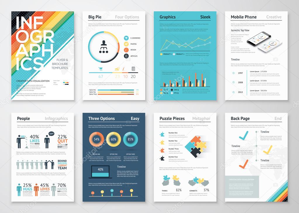 Infographics flyer and brochure elements for business