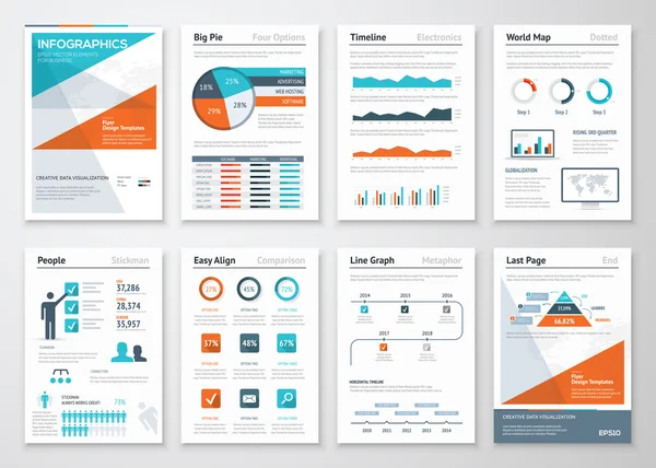 Infografías empresariales elementos vectoriales para folletos corporativos — Archivo Imágenes Vectoriales