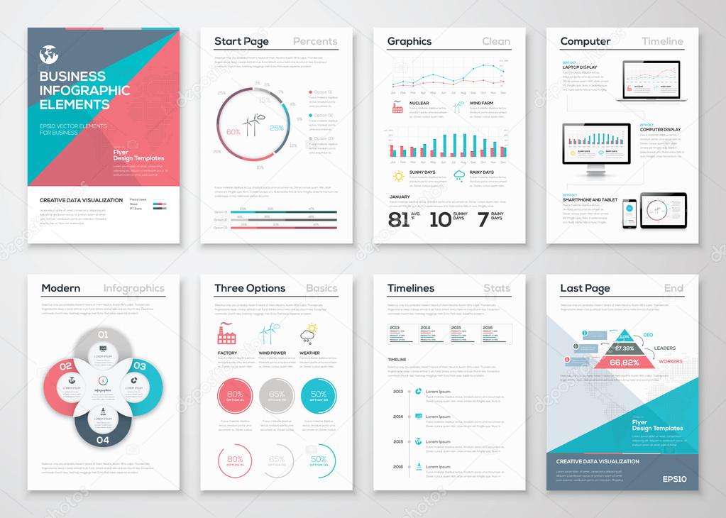 Infographics elements for business brochures and presentations