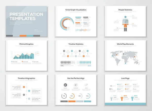 Modèles de présentation d'infographies et brochures d'affaires — Image vectorielle