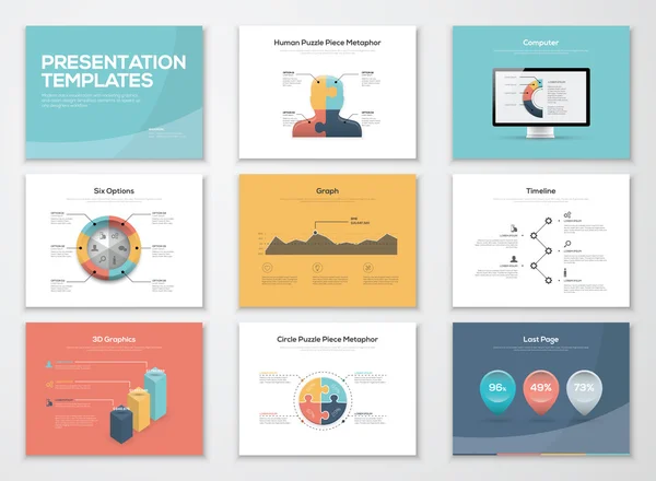 Business presentation templates and infographics vector elements — Stock Vector