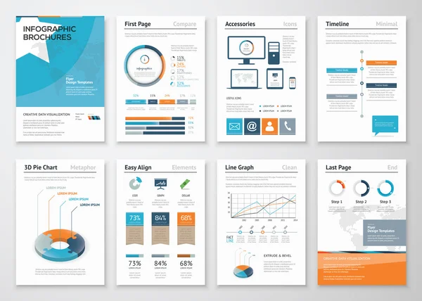 Collection Éléments d'infographie pour brochures professionnelles — Image vectorielle