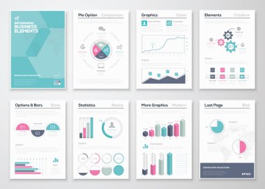 Kurumsal broşür için Infographics iş vektör öğeleri