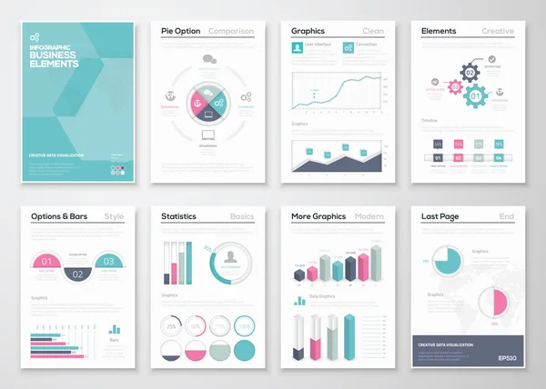 Infografica elementi vettoriali aziendali per brochure aziendali — Vettoriale Stock