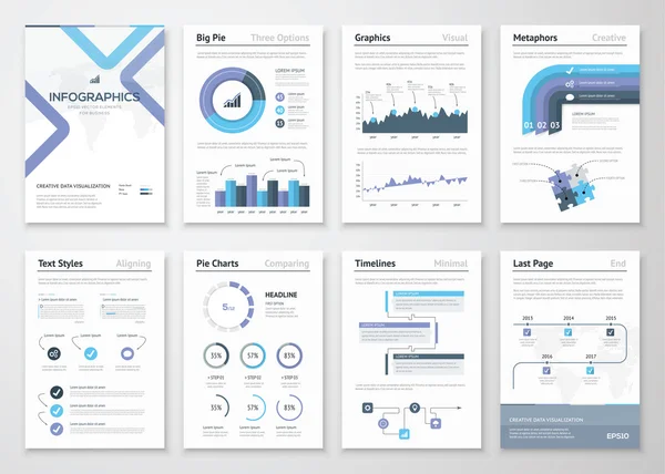 Velká kolekce infographic prvků a brožury podnikání — Stockový vektor