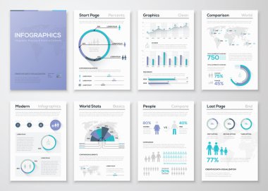 Infographic iş broşürler ve grafik büyük koleksiyonu