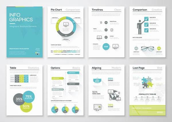 Taze infographics kavramı vektör. İş grafik broşürler — Stok Vektör