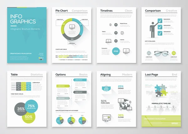 Concepto de vector de infografías frescas. Folletos gráficos de negocios — Archivo Imágenes Vectoriales