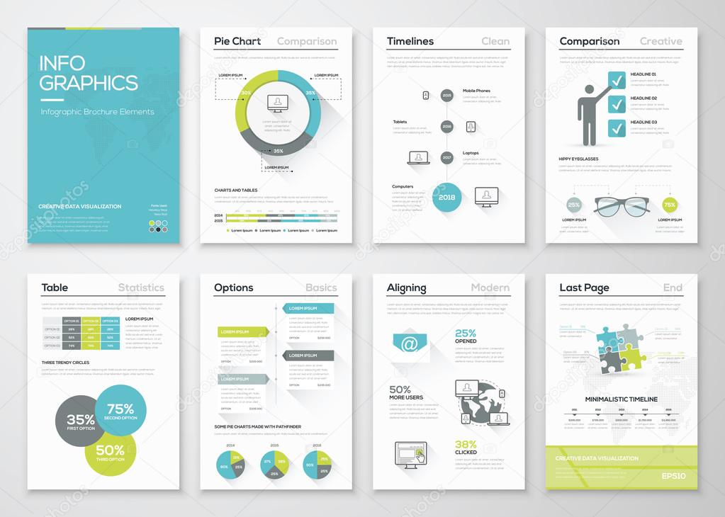 Fresh infographics vector concept. Business graphics brochures