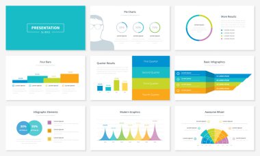Infographic presentation slide templates and vector brochures