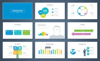 Infographic presentation elements and vector template brochures clipart