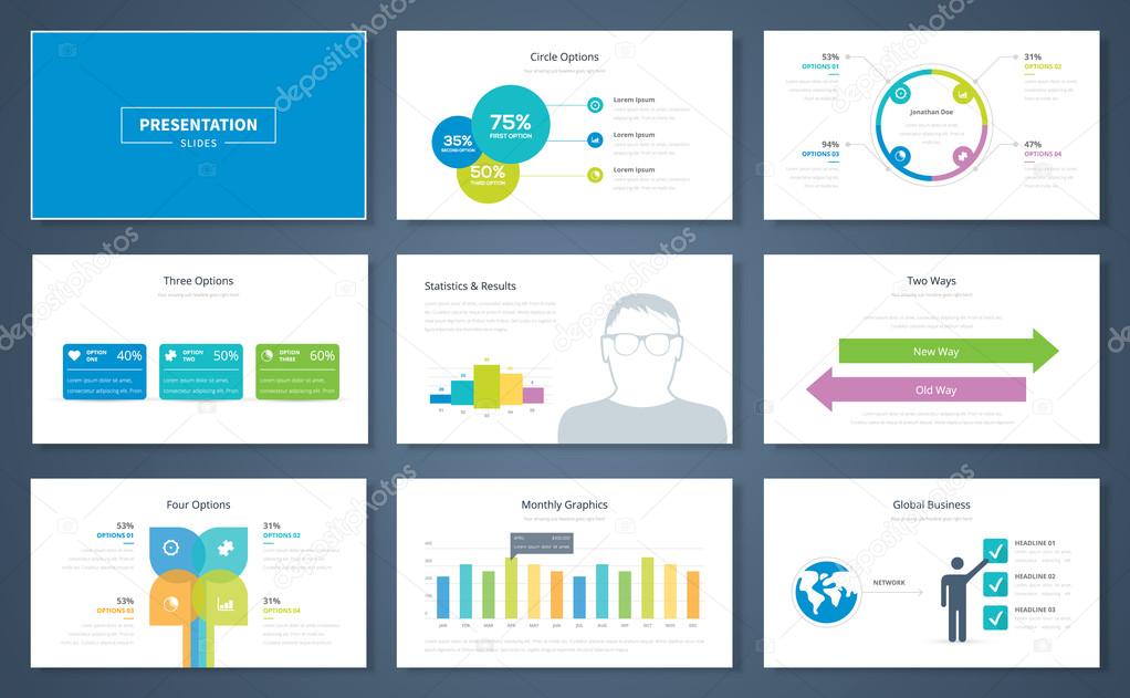 Infographic presentation elements and vector template brochures