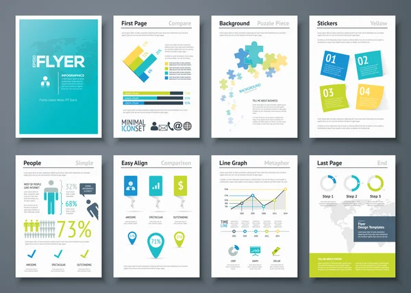 Infographic flyer templates and business vector elements — Wektor stockowy