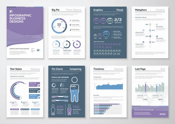 Elementos vectoriales de infografías para folletos y folletos empresariales — Vector de stock