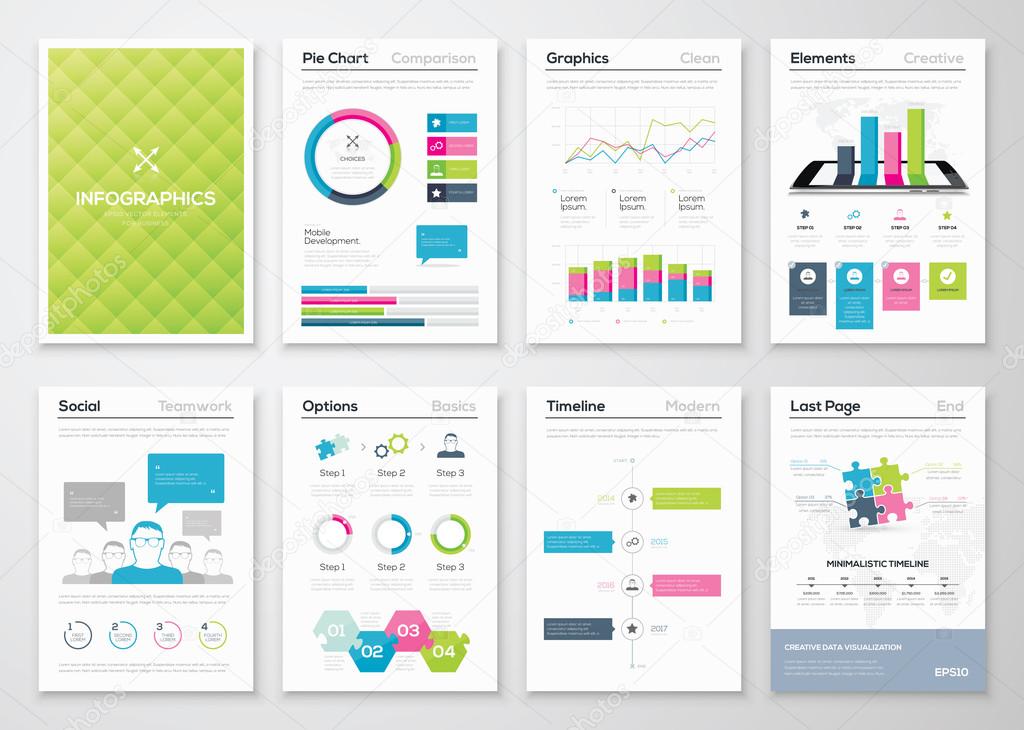 Flyer infographics and brochure templates vector illustrations