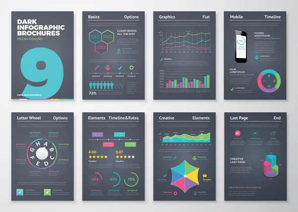 Infografik-Set mit bunten Business-Vektor-Elementen — Stockvektor