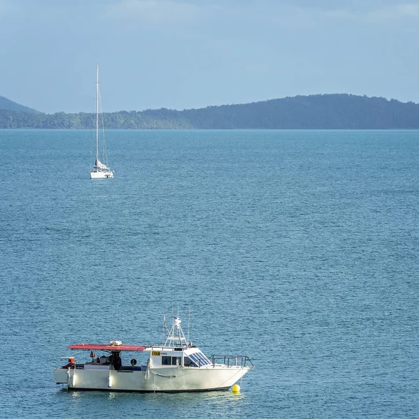 Airlie Beach Queensland Ausztrália 2021 Április Régi Halászhajó Luxus Jacht — Stock Fotó