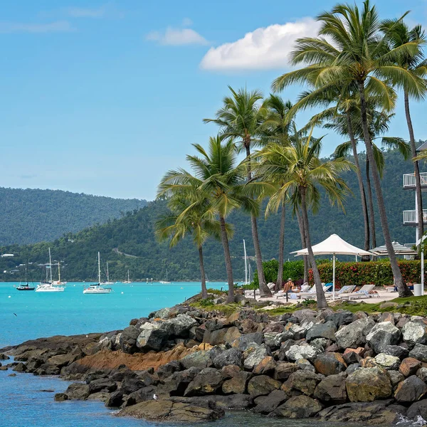 Airlie Beach Queensland Australië April 2021 Vakantiegangers Ontspannen Hotel Resort — Stockfoto