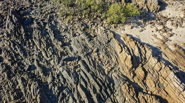 Primer Plano Textura Las Rocas Una Playa Costera Pedregosa Vista — Foto de Stock