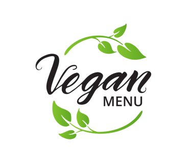 Vejetaryen Menü el fırça yazı çekilmiş