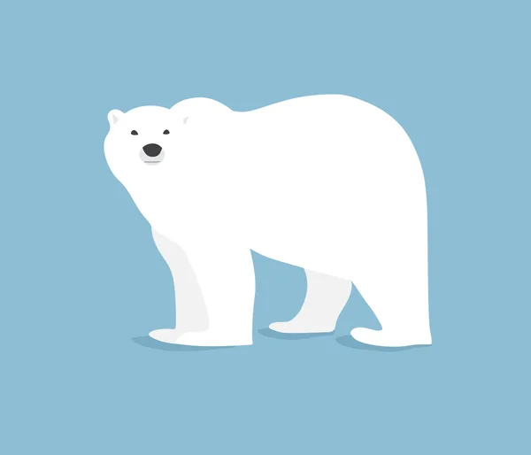 Oso polar ilustración dibujada a mano, estilo plano — Vector de stock