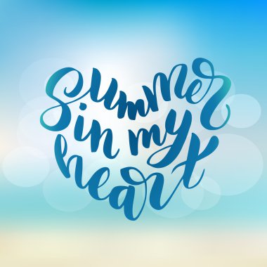 Kalbimde yaz - çizilen fırça yazı el