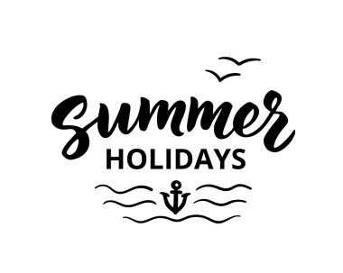 Yaz tatili çizilen fırça yazı el