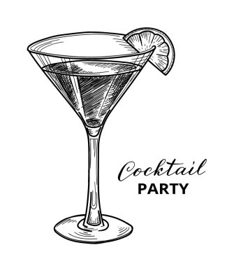 El yapımı kokteyl, vektör illüstrasyon