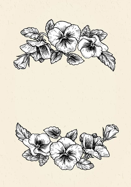 Рамка з намальованими вручну квітами панцирів — стоковий вектор