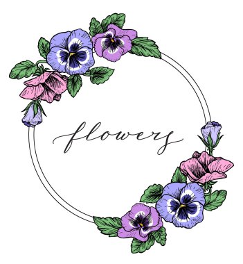 Elle çizilmiş homo çiçekli çerçeve