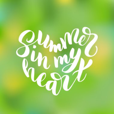 Kalbimde yaz - çizilen fırça yazı el