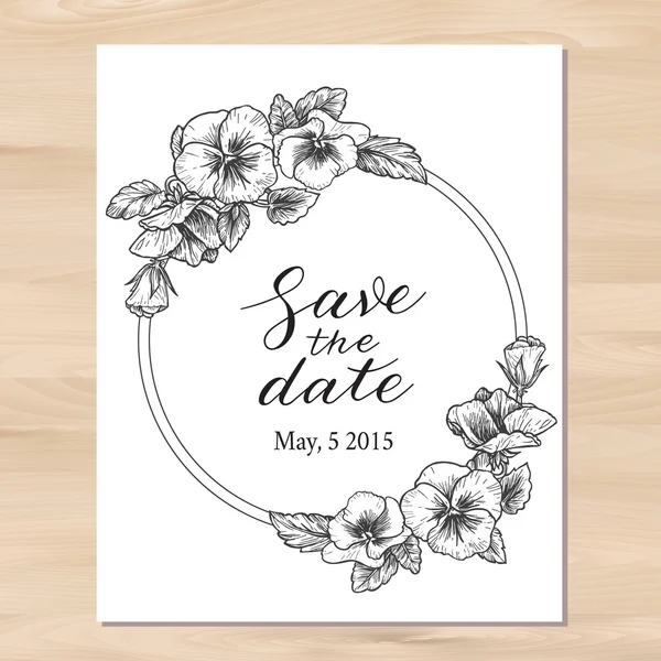 Сохранить дату свадьбы приглашение — стоковый вектор