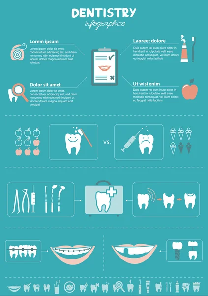Infografías de odontología — Vector de stock